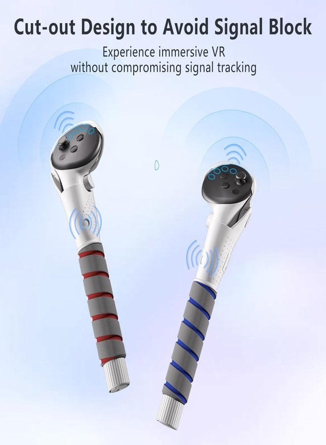 Saqico 2 in 1 Long Arms & Handle Attachments Compatible with Oculus Quest 3/3S Hand Controllers, VR Gorilla Tag Long Arms/Stick Extension Grips for Meta Quest 3/3S Accessories for Beat Saber Golf Club Game - Image 5
